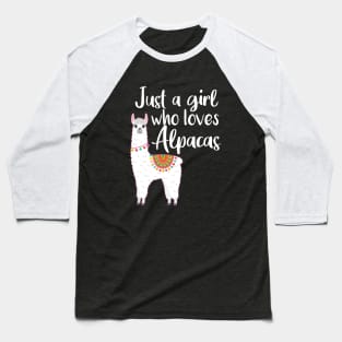 Just a girl who loves alpacas Funny Alpaca Baseball T-Shirt